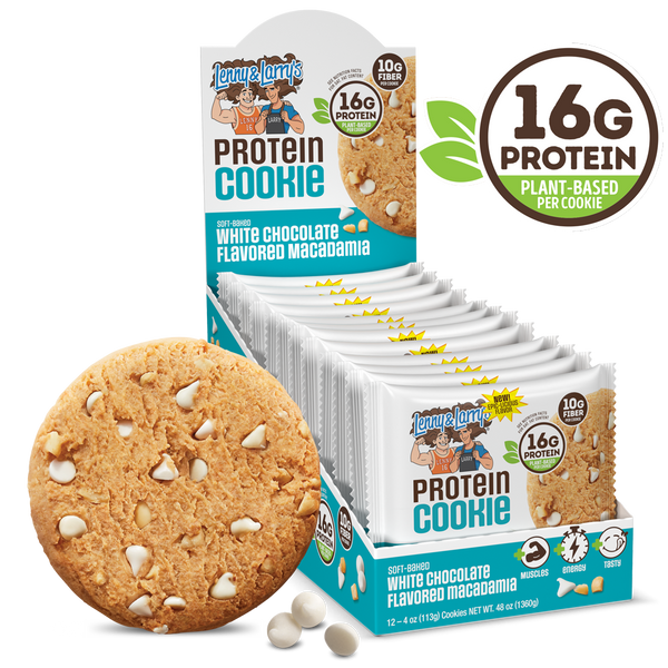 Protein Cookie White Chocolate Flavored Macadamia – Lenny and Larrys
