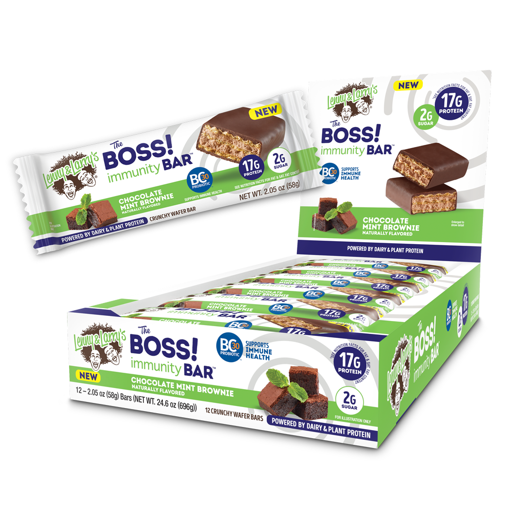 The BOSS! Immunity Bar Chocolate Mint Brownie- 2.05oz- Box of 12
